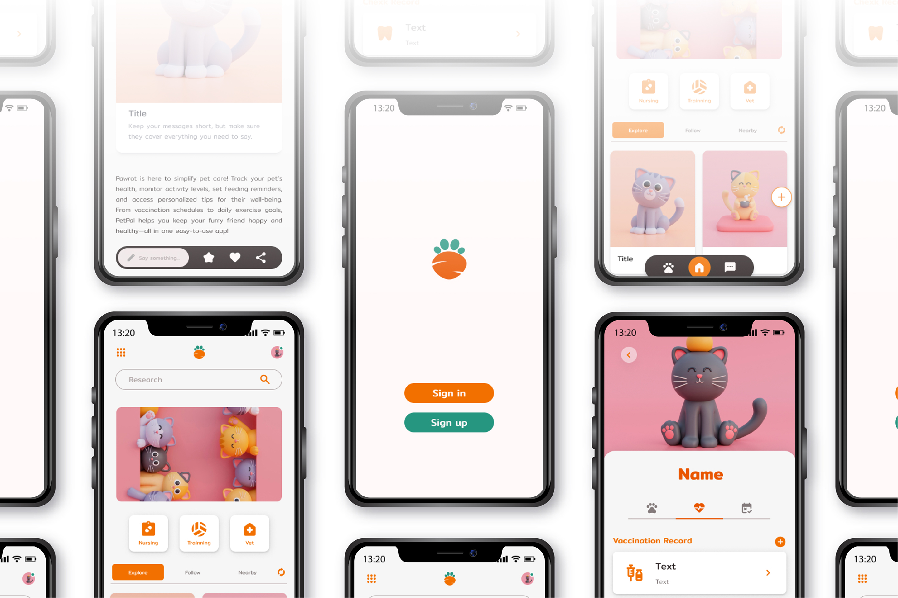 PetPal App Screens Background